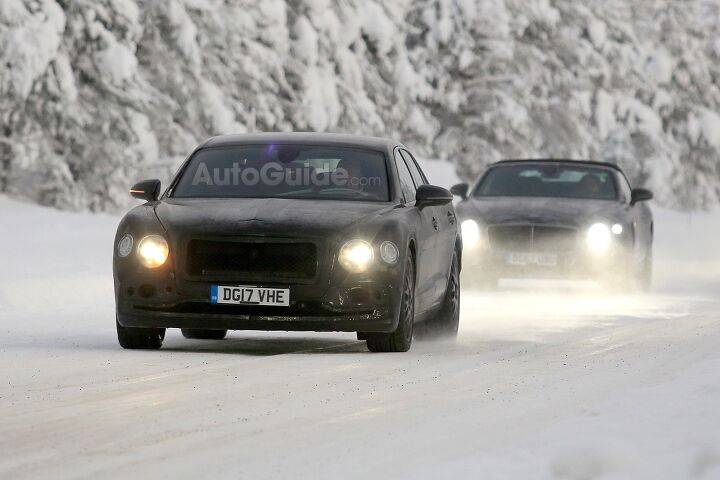 Heavily Camouflaged Bentley Flying Spur Spied Testing in the Cold